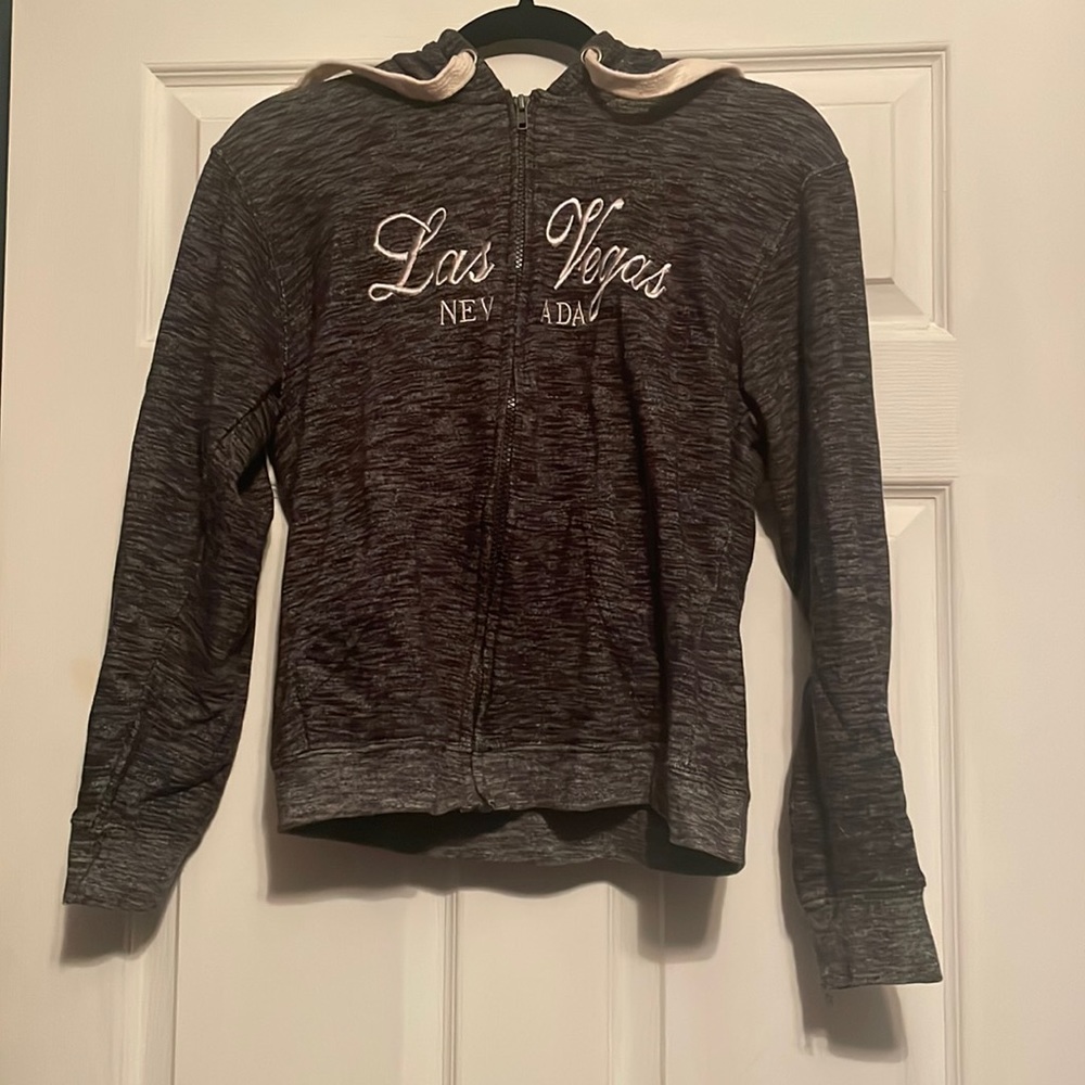 Medium Grey Zip Up Las Vegas Hoodie